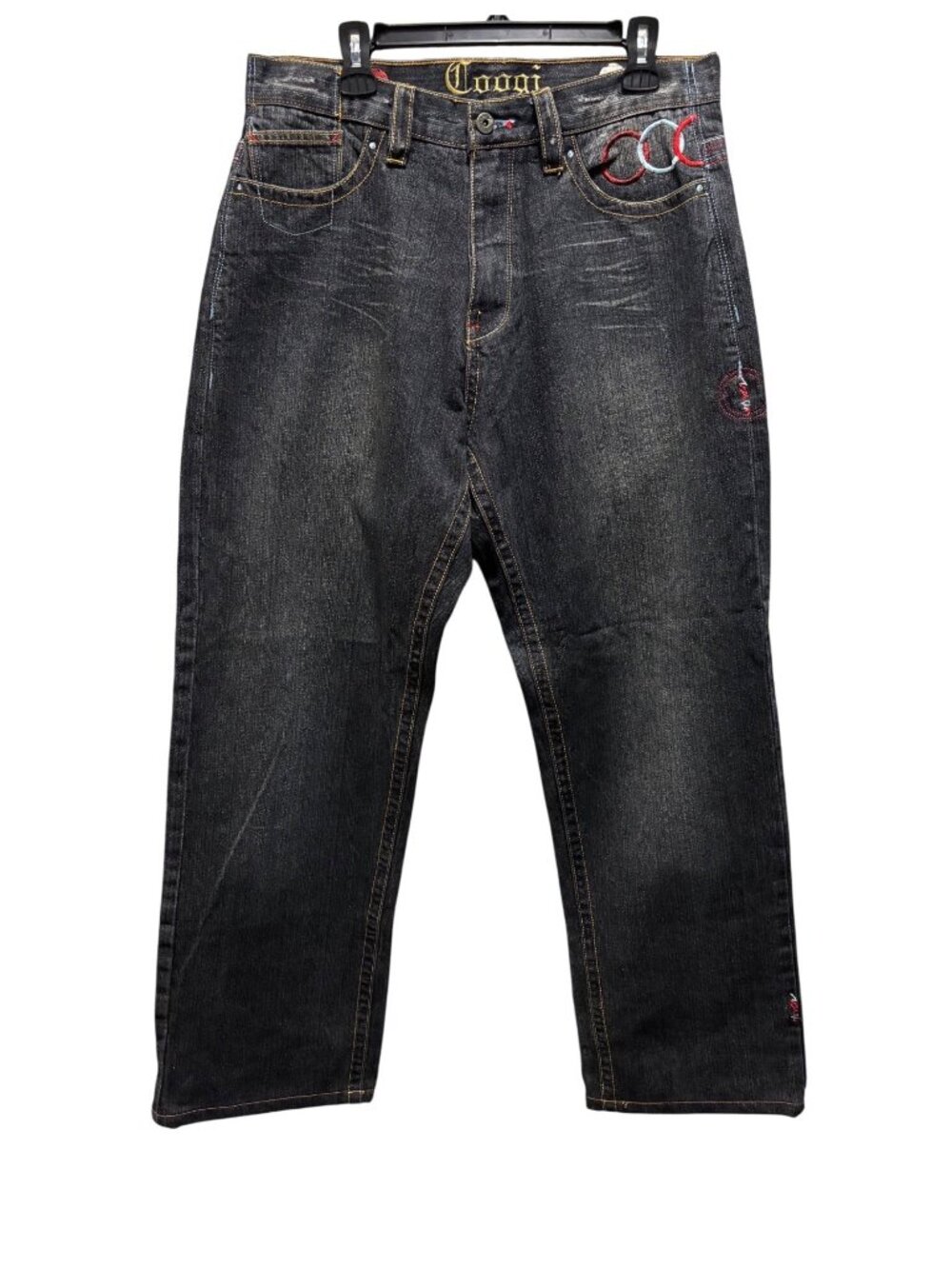 Coogi Jeans Men's Y2K Embroidered Circle Pocket Dark Wash Size 34x34